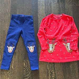 Boden 6/7 Reindeer Tunic and 5/6 Leggings